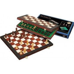 Philos - Wooden Chess Set Fischer - Squares 45 mm (Foldable Chessboard)