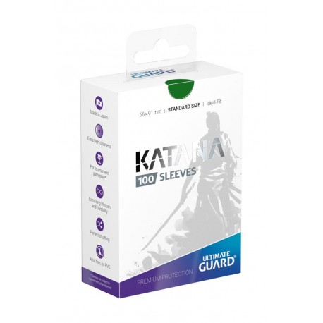 Ultimate Guard - 100 Protège-cartes Standard - Katana Sleeves Standard Size - Green
