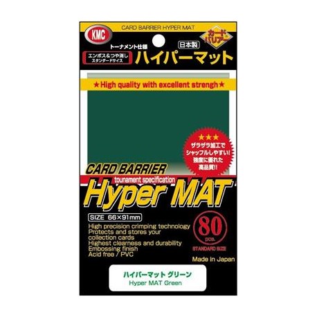 KMC - 80 Standard Sleeves - Hyper Mat 80 - Green