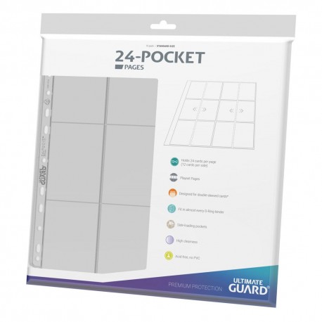 Ultimate Guard - 24-Pocket QuadRow Pages - Side-Loading - Clear - 10 pages
