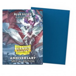 Dragon Shield - 100 Standard Sleeves - Matte Dual Sleeves - 25th Special Edition Blue Silver