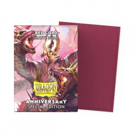 Dragon Shield - 100 Protège-cartes Standard - Matte Dual Sleeves - 25th Special Edition Red Gold