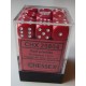 Chessex Dice - 36D6 - 12mm - Opaque - Red/White