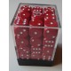 Chessex Dice - 36D6 - 12mm - Opaque - Red/White