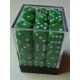 Chessex Dice - 36D6 - 12mm - Opaque - Green/White