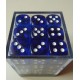 Chessex Translucent Blue/white 12mm d6 Dice Block (36 dice)
