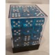 Chessex Translucent Teal/white 12mm d6 Dice Block (36 dice)