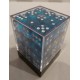 Chessex Translucent Teal/white 12mm d6 Dice Block (36 dice)