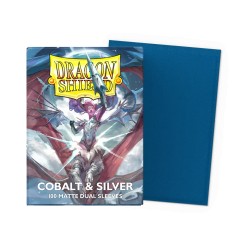 Dragon Shield - 100 Standard Sleeves - Matte Dual Sleeves - 25th Special Edition Blue Silver