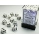 Chessex Dice - 36D6 - 12mm - Opaque - White/Black