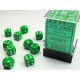 Chessex Dice - 36D6 - 12mm - Opaque - Green/White
