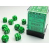 Chessex Opaque Green/white 12mm d6 Dice Block (36 dice)