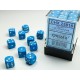 Chessex Opaque Light Blue/white 12mm d6 Dice Block (36 dice)