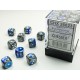 Chessex Gemini Blue-Steel/white 12mm d6 Dice Block (36 dice)