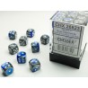 Chessex Gemini Blue-Steel/white 12mm d6 Dice Block (36 dice)