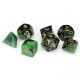 Gemini Black-Green/gold Polyhedral 7-Dice Set