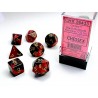 Gemini Black-Red/gold Polyhedral 7-Dice Set