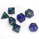Gemini Blue-Green/gold Polyhedral 7-Dice Set