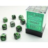 Chessex Gemini Black-Grey/green 12mm d6 Dice Block (36 dice)