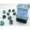 Chessex Gemini Black-Shell/white 12mm d6 Dice Block (36 dice)