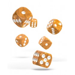 Oakie Doakie Dice - 12D6 - 16mm - Marble - Orange